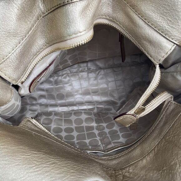 Kate Spade Large Gold Braided Hobo Bag Leather Tote - Picture 8 of 11